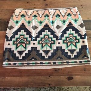 Sequined mini skirt Express